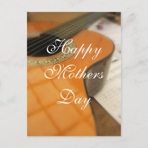Mothers Day Simple Elegant Guitar Postcard