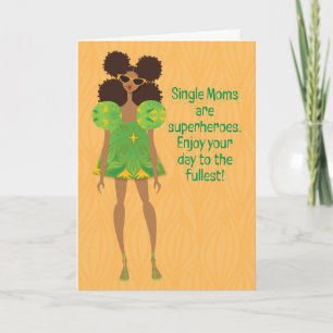Mother's Day - Single moms are superheroes Thank You Card