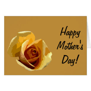 Mother's Day, Single Yellow Rose, Greeting Card