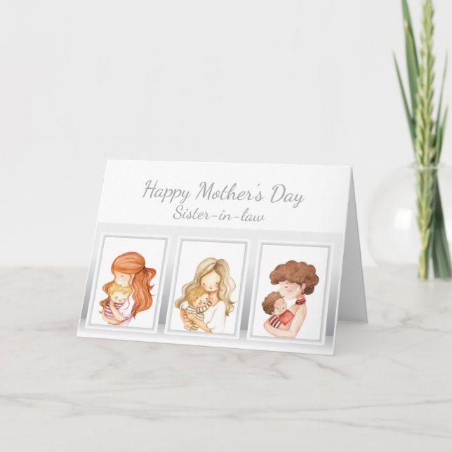 Mother's Day Sister-in-law Mum & Child Love Card (Front)