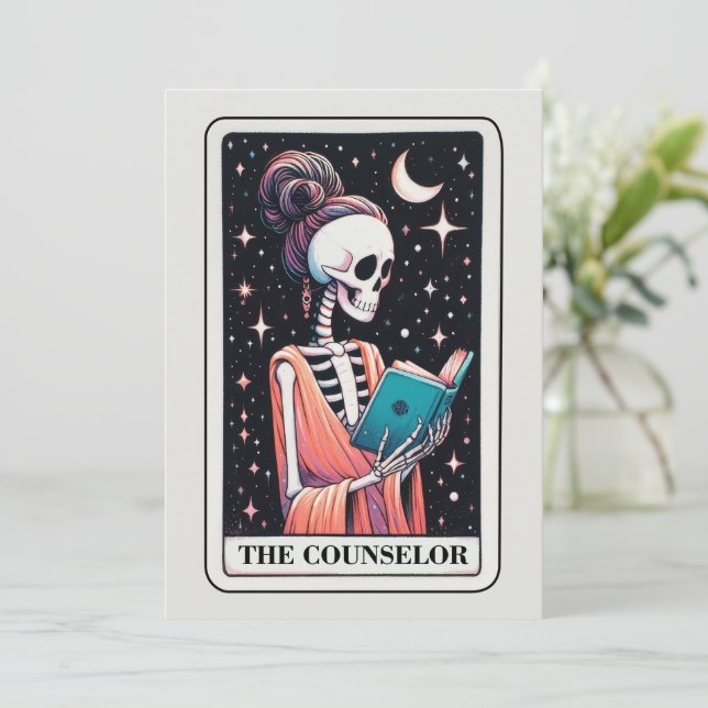Mother's Day Skeleton The Counsellor Tarot Card (Standing Front)