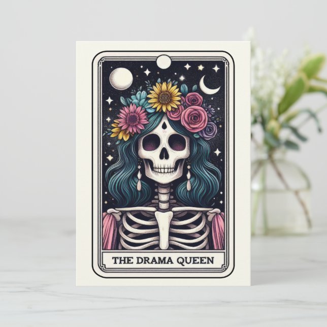 Mother's Day Skeleton The Drama Queen Tarot Card (Standing Front)