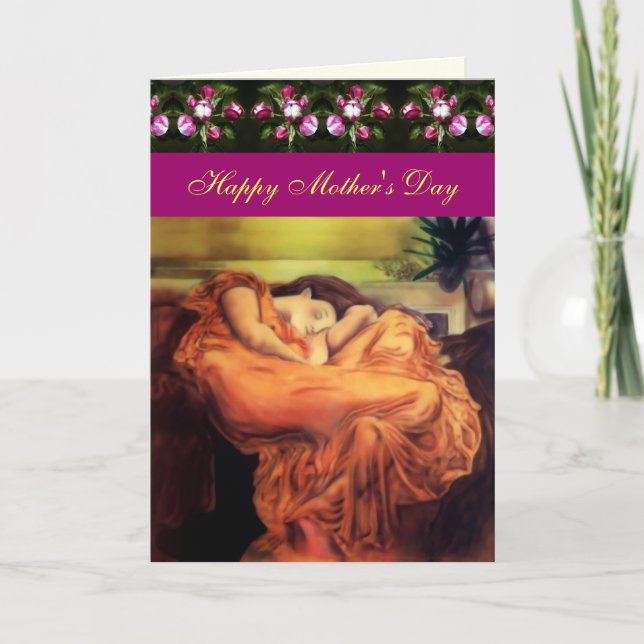 Mothers Day Sleeping Lady greetings card (Front)