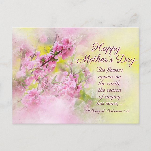 Mother's Day Song of Solomon 2:12 Bible Verse Postcard (Front)