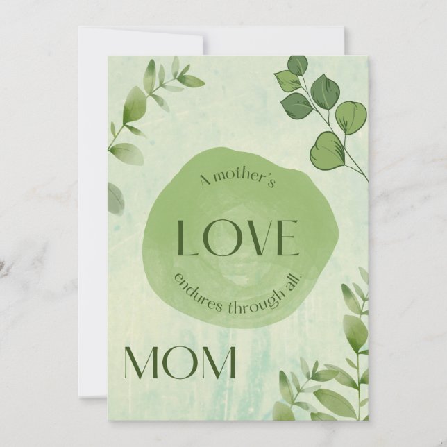 Mother's day special greetings  holiday card (Front)
