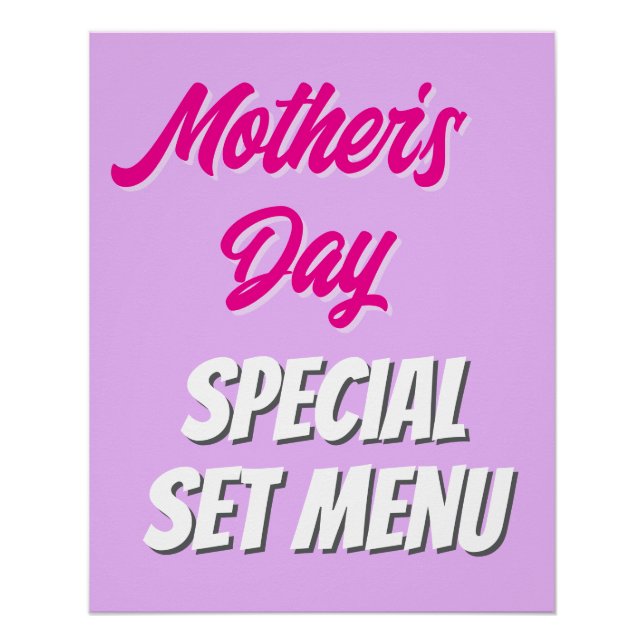 Mother's Day Special Set Menu Promotion Sign (Front)
