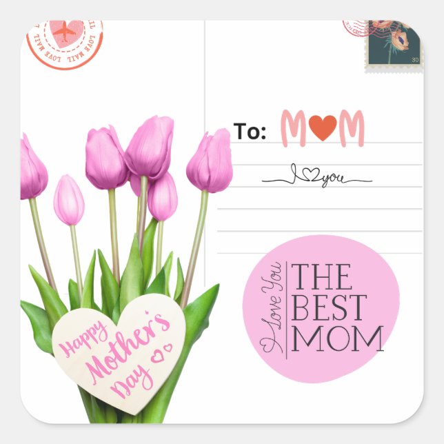 Mother's Day Square Stickers (Front)