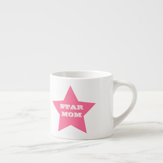 Mother's Day STAR MOM | Pink Star Espresso Mug (Right)