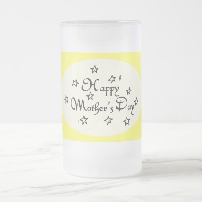 Mothers Day Stars - Frosted Glass Beer Mug (Center)