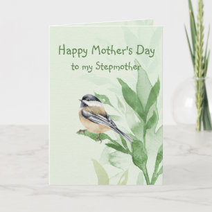 Mother's Day Stepmother Chickadee Garden Bird Card