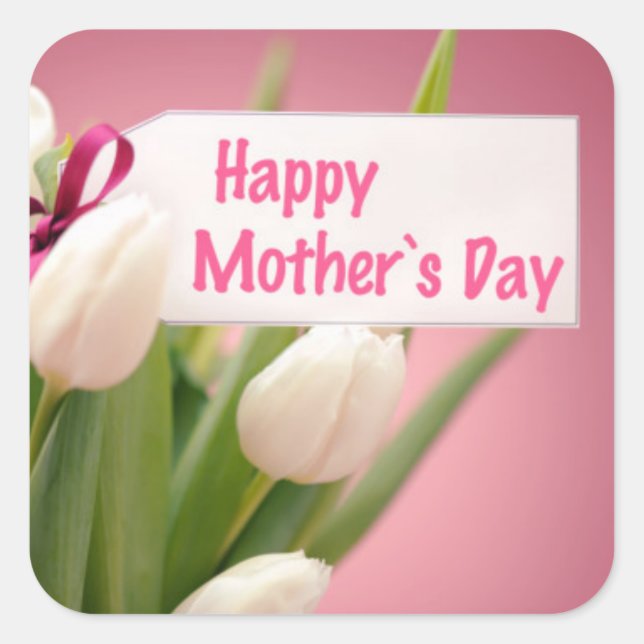 Mother's Day Sticker with Floral Design (Front)