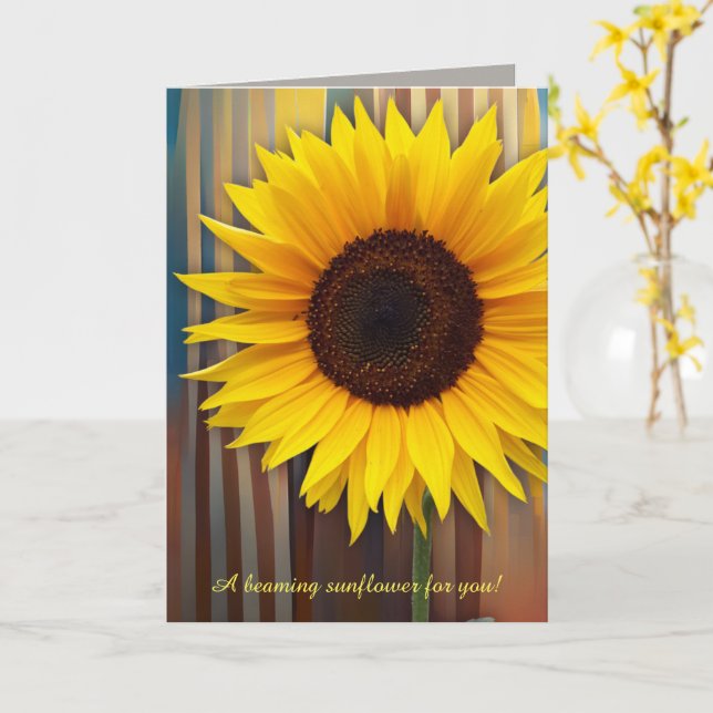 Mother's day sunflower and custom text card (Yellow Flower)