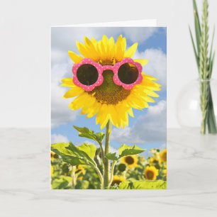 Mother's Day sunflower with sunglasses Card