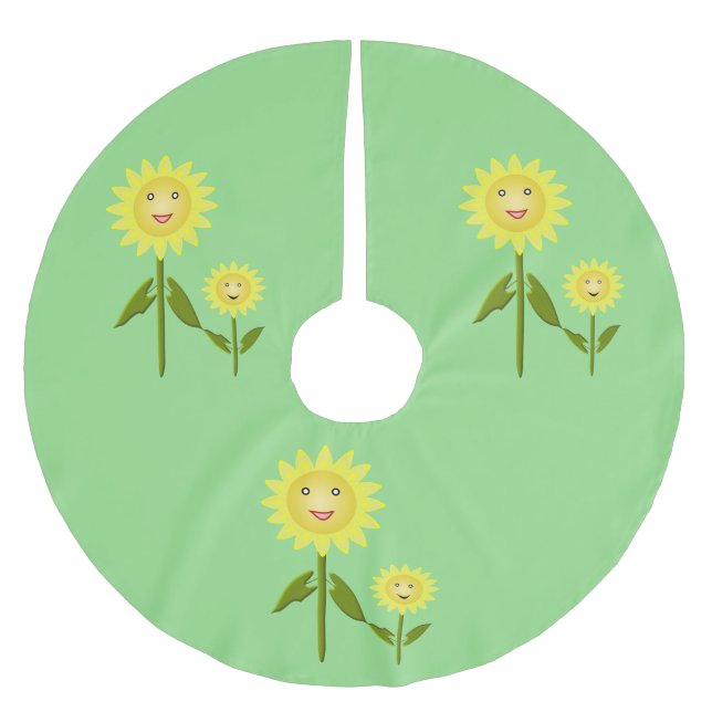 Mothers Day Sunflowers Brushed Polyester Tree Skirt (Front)