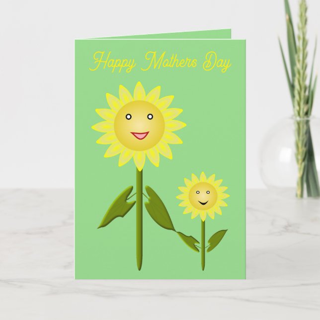 Mothers Day Sunflowers Custom Card (Front)
