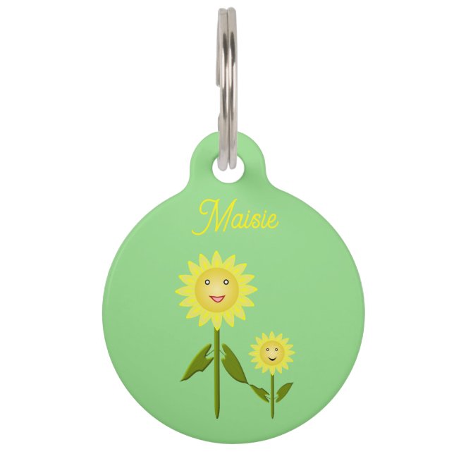 Mothers Day Sunflowers Custom Pet Tag (Front)