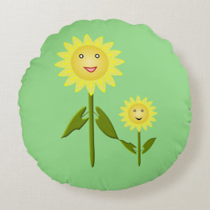 Mothers Day Sunflowers Double sided print Round Cushion