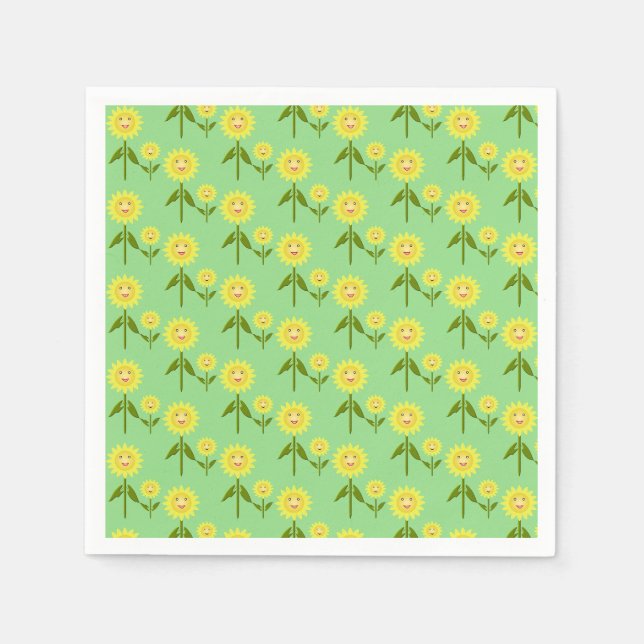 Mothers Day Sunflowers Patterned Napkin (Front)