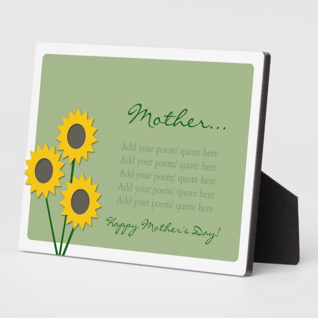 Mother's Day Sunflowers Plaque (Side)