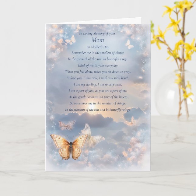 Mothers Day Sympathy in Remembrance of Mum Card (Yellow Flower)