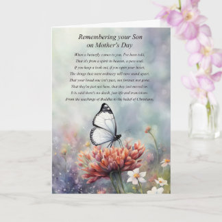 Mothers Day Sympathy Loss of Son in Memory  Card