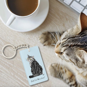 Mother's Day Tabby Cat Key Ring