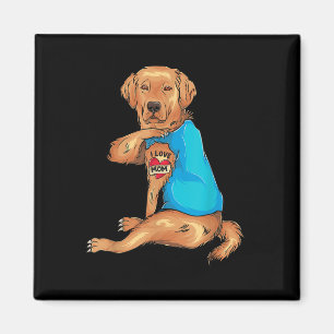 Mothers Day Tattoo I Love Mum Golden Retriever Tat Magnet