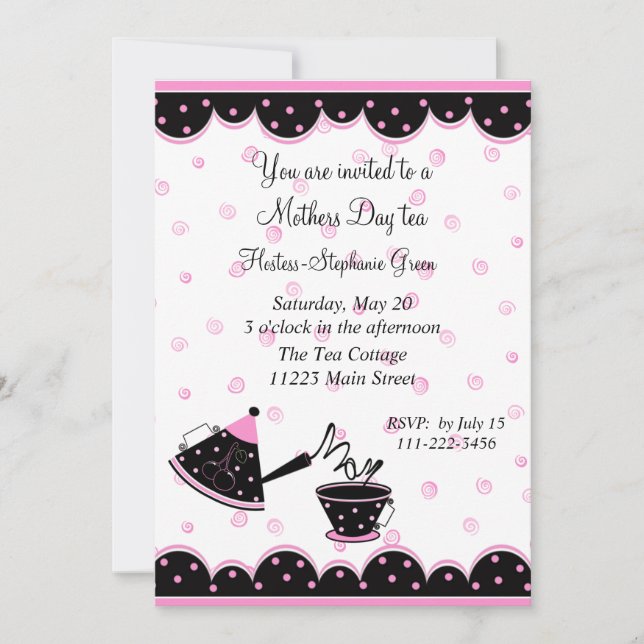 Mother's Day Tea Party Invitation (Front)