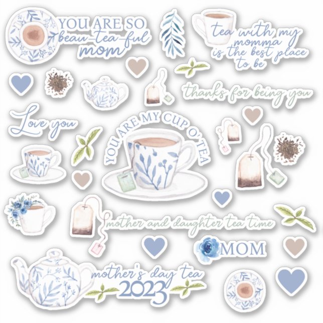 Mother's Day Tea Vinyl Stickers (Front)