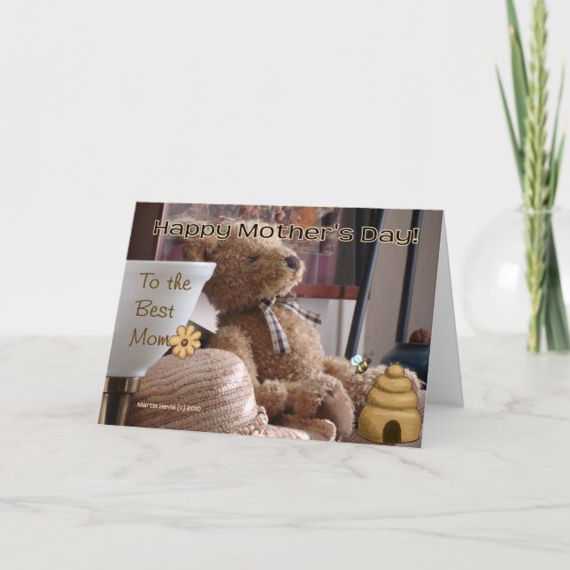 Mother's Day - Teddy Bear - Card - Customise (Front)