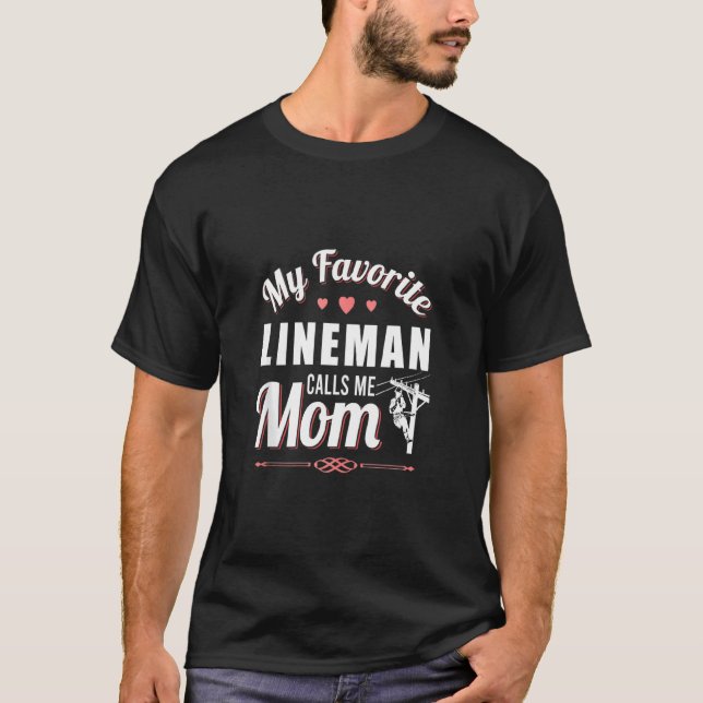 Mother's Day  Tee My Favourite Lineman Calls Me Mu (Front)