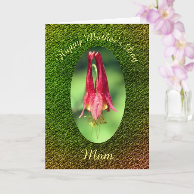 Mother's Day Thank You Mum Columbine Flower  Card (Orchid)