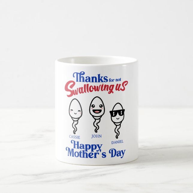 Mother's Day Thanks For Not Swallowing Us Family Coffee Mug (Center)