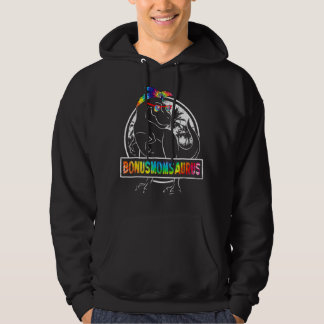 Mother's Day Tie Dye Bonusmomsaurus Bonus Mum Dino Hoodie