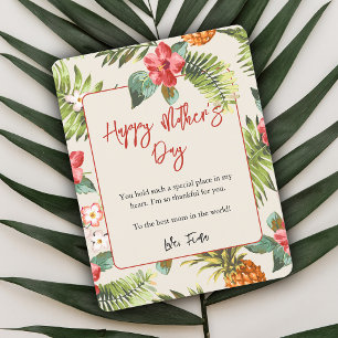 Mother's Day Tropical Pattern Flat Holiday Card