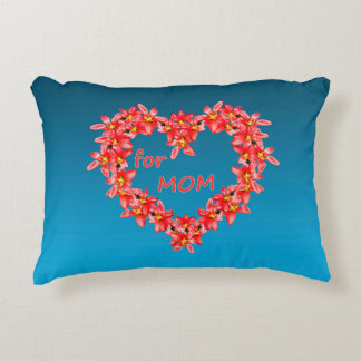 Mother's Day - Tulip Heart for MOM - Blue |  Decorative Cushion