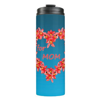 Mother's Day - Tulip Heart for MOM - Blue |  Thermal Tumbler