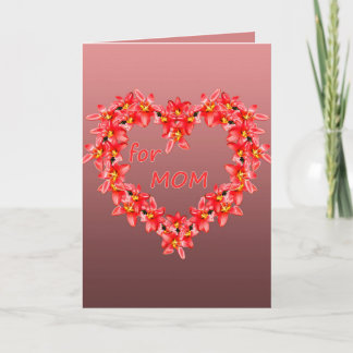 Mother's Day - Tulip Heart for MOM - Rose |  Holiday Card