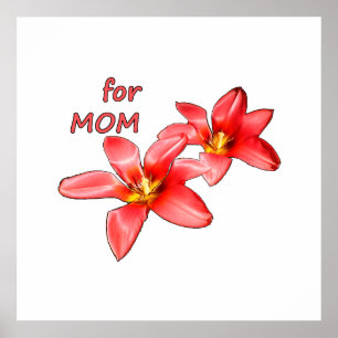 Mother's Day - Tulips For Mom - Illustration    Poster