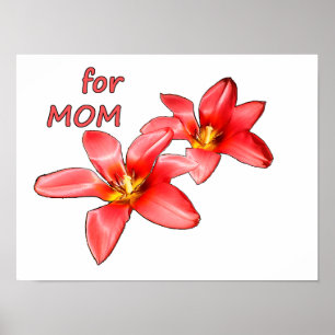 Mother's Day - Tulips For Mum - Illustration    Poster