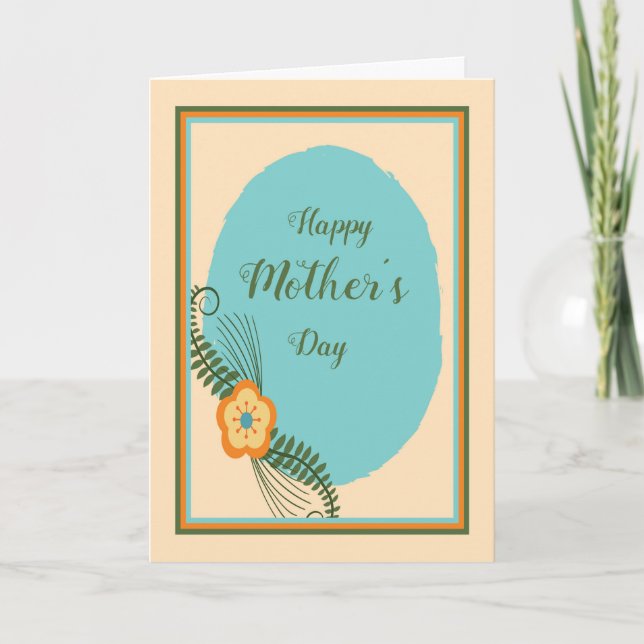 Mother's Day Turquoise & Gold Card (Front)