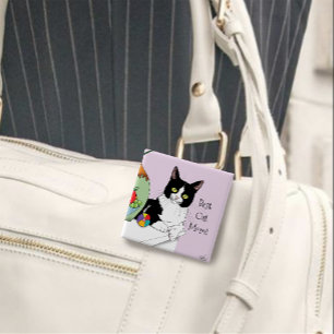 Mother's Day Tuxedo Cat 15 Cm Square Badge