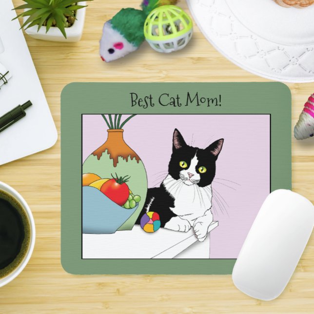 Mother's Day Tuxedo Cat Mouse Mat (Creator Uploaded)