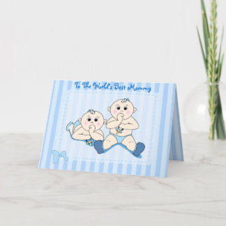 Mother's Day - Twin Baby Boys Card