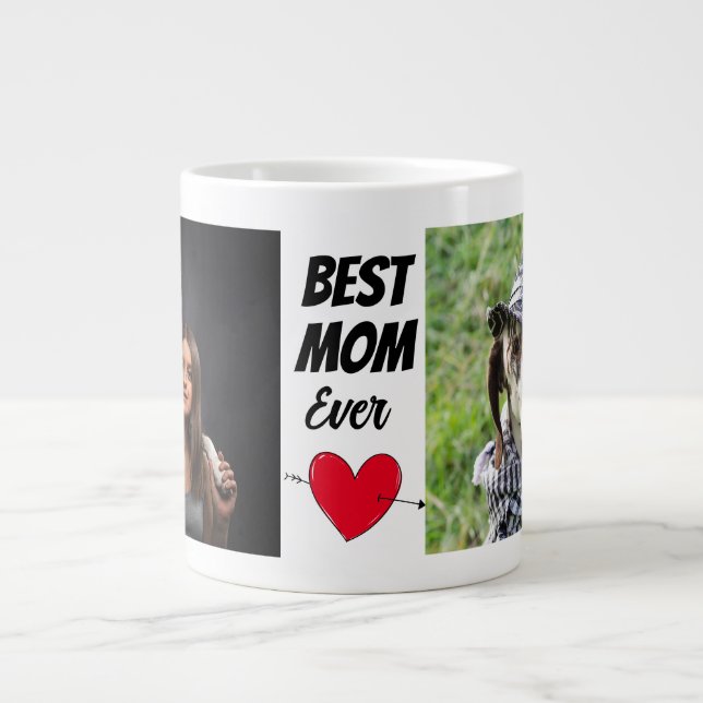 Mothers Day..two dog photos & text personalised Large Coffee Mug (Front)