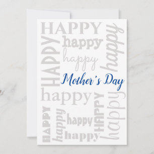 Mother's Day Typography Flat Holiday Card