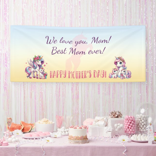 Mother's Day Unicorn-Themed Party Banner (Party)