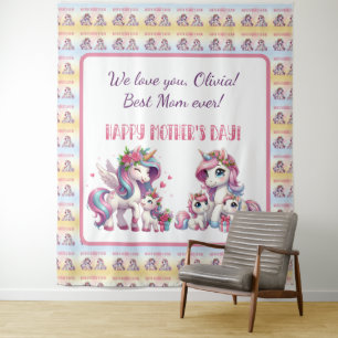 Mother's Day Unicorn-Themed Party Tapestry