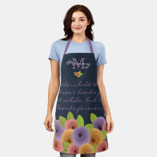 Mother's Day Unique Elegant Script Modern Floral  Apron