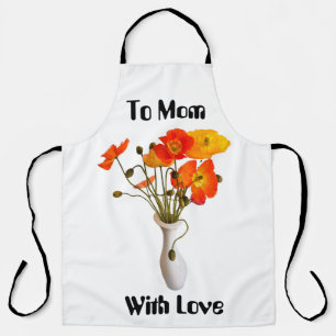 Mothers Day Vase of Poppies Apron